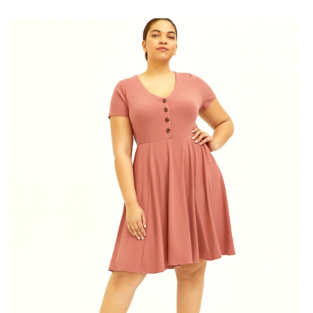 Torrid Skater Dress in Dusty Rose